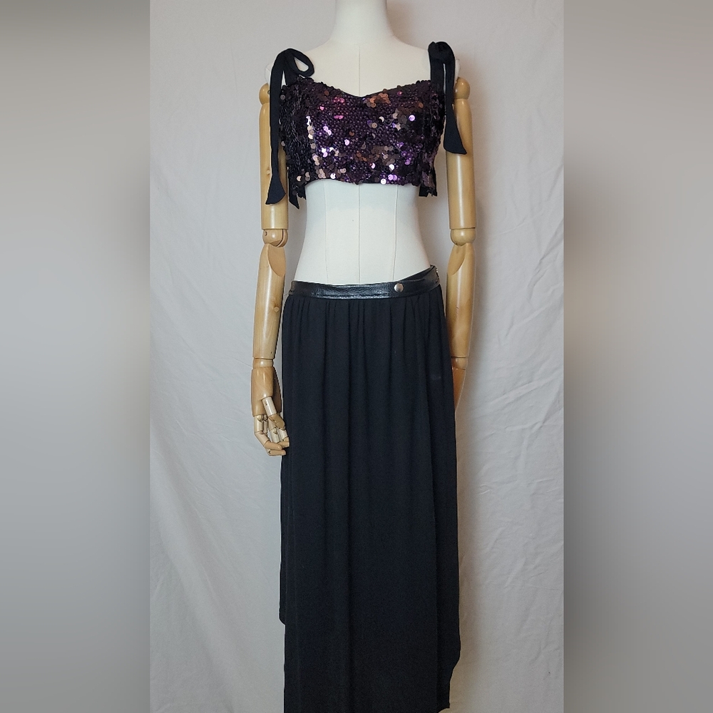 Free People Star Bright  Purple Sequin Top NWT Size 8